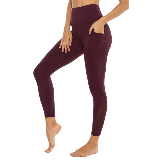 Workout Pants for Women 4 Way Stretch Yoga Leggings with Pockets High Waist Yoga Pants with Pockets Tummy Control